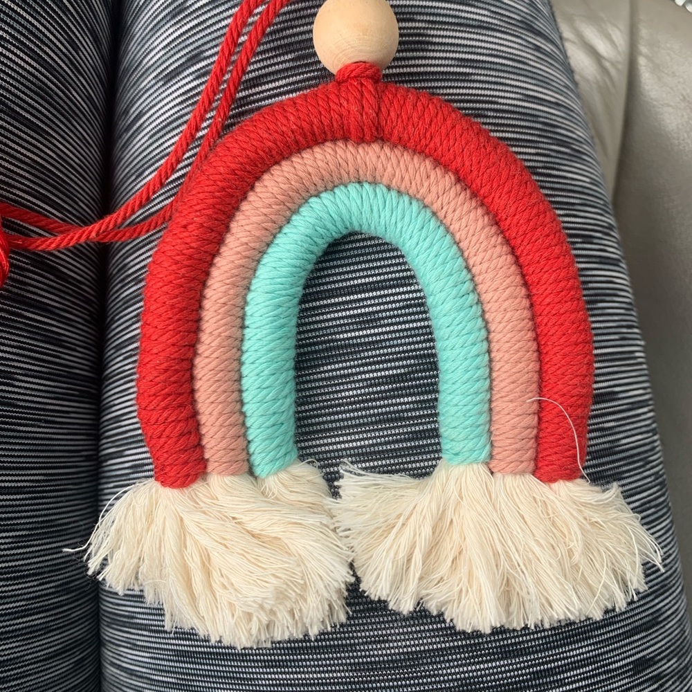 Rainbow bag charm/rear view mirror charm